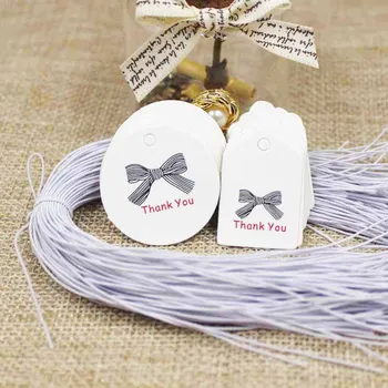 

100tags+100sringsDiy TagThank You Tag Jewely Label100pc Scallop TagVintage Label Packing Gift BOX Custom Logo Cost Extra