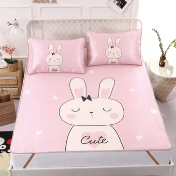 

Three-piece 2018 Nordic Summer mat kit cartoon bed sheet set with elastic giraffe fitted sheet mattress cover 180*200cm bedsprea