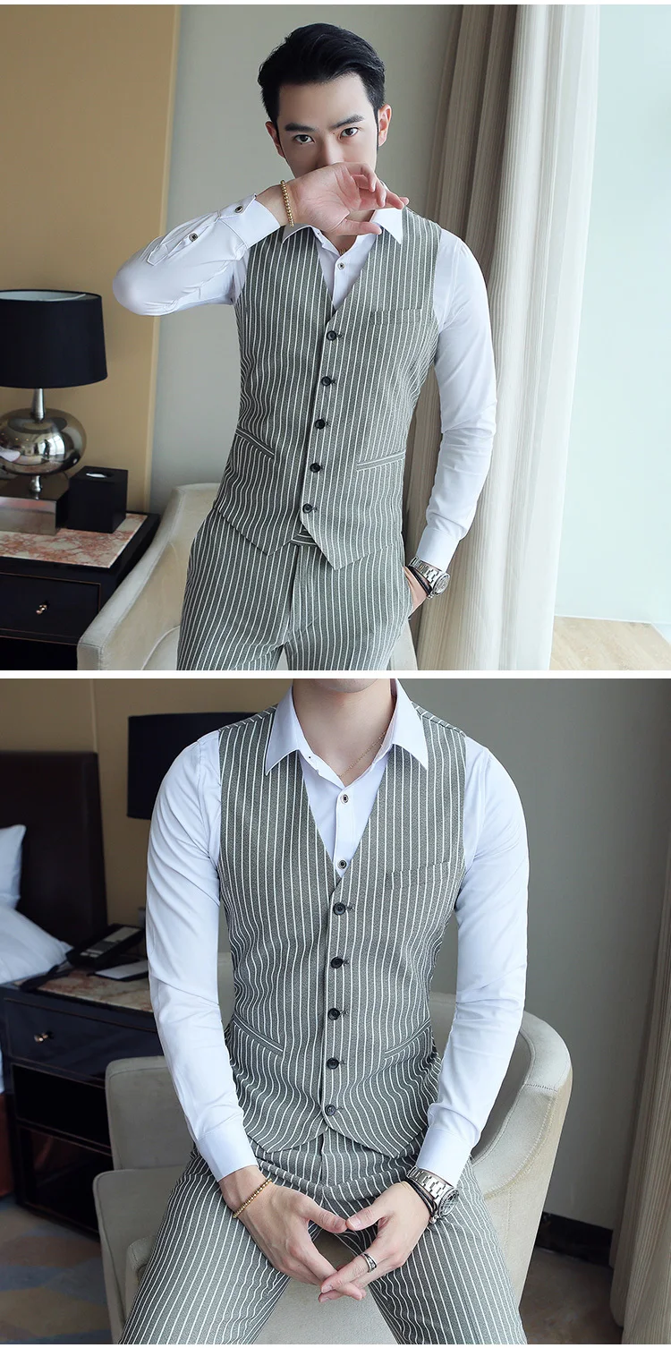 5 colors Elegant Stripe Suit Terno Costume Homme Luxe Tuxedo Suit Formal Smoking Uomo Party Weddin Slim Fit Banquet Suit Men