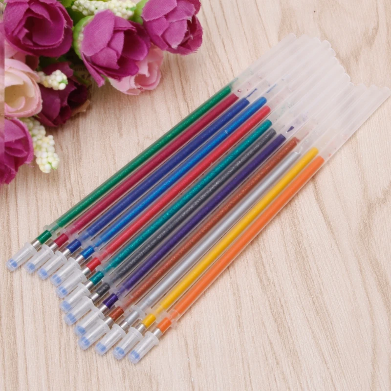 48 цветов 0,38 мм гелевые чернила Сменные стержни для ручек для блестящих металлических неоновых канцелярские принадлежности
