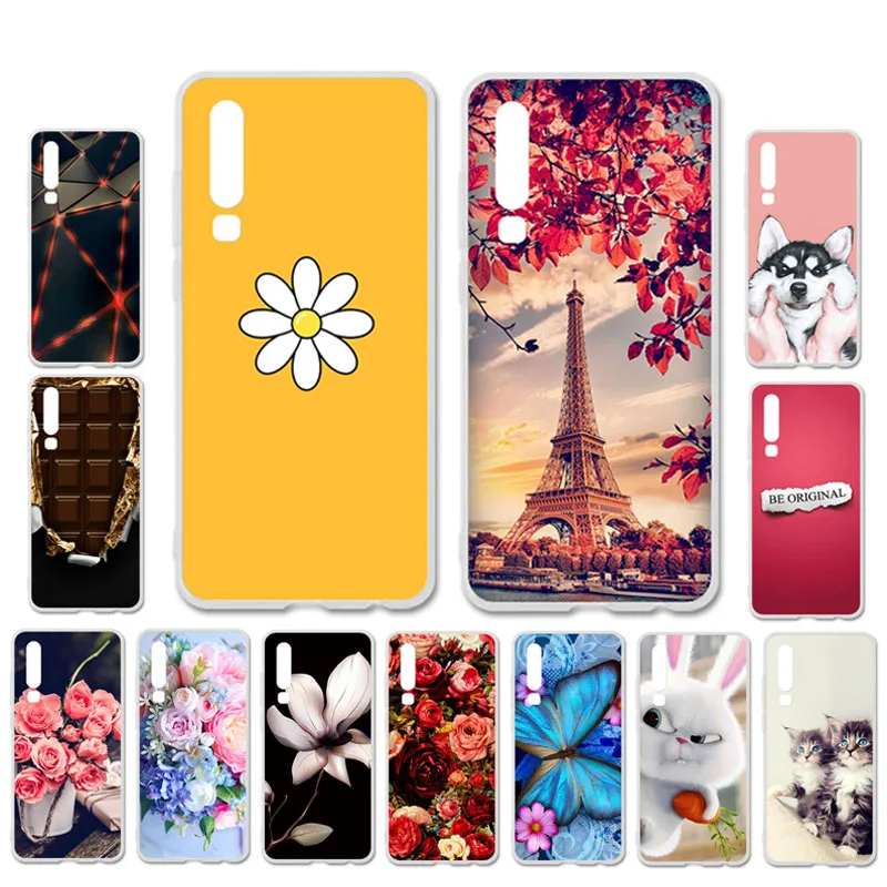 

Ojeleye DIY Patterned Silicon Case For Huawei P30 Pro Case Soft TPU Cartoon Cover For Huawei P30 Lite Covers Anti-knock Shell