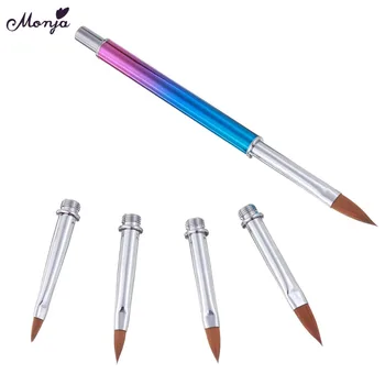 

Monja 5 in 1/set Nail Art Acrylic Liquid Powder Caving Brush UV Polish Gel Flower Drawing Painting Pen Manicure Tools