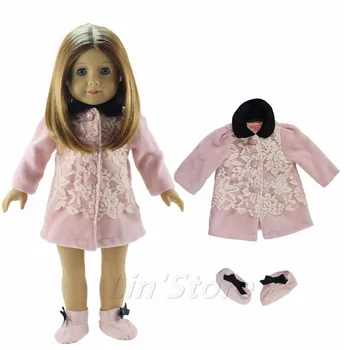

2in1 Set Doll Clothes Coat+one pairs shoes for 18'' American Doll