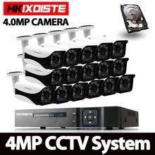 16CH 4MP Full HD CCTV Системы 1080 P HDMI DVR 16 шт. Пуля Открытый домашние камеры видеонаблюдения Системы скрытого видеонаблюдения 4 ТБ HDD