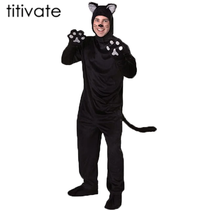 Titivate Homme Halloween Adulte Chat Noir Costume Pour
