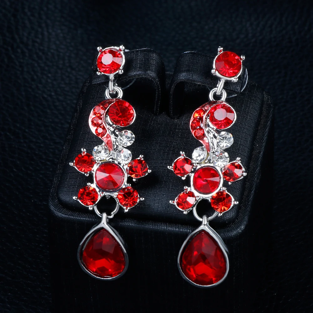 Danbihuabi, изысканные свадебные ювелирные наборы, красные стразы, ожерелье, серьги, ювелирные наборы для женщин, 3 цвета