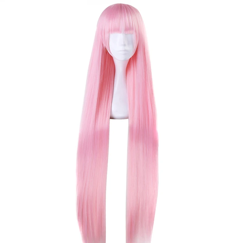 

Hair Cap+DARLING in the FRANXX Zero Two 02 Long Natural Straight Pink Synthetic Cosplay Wig With Bangs For Women
