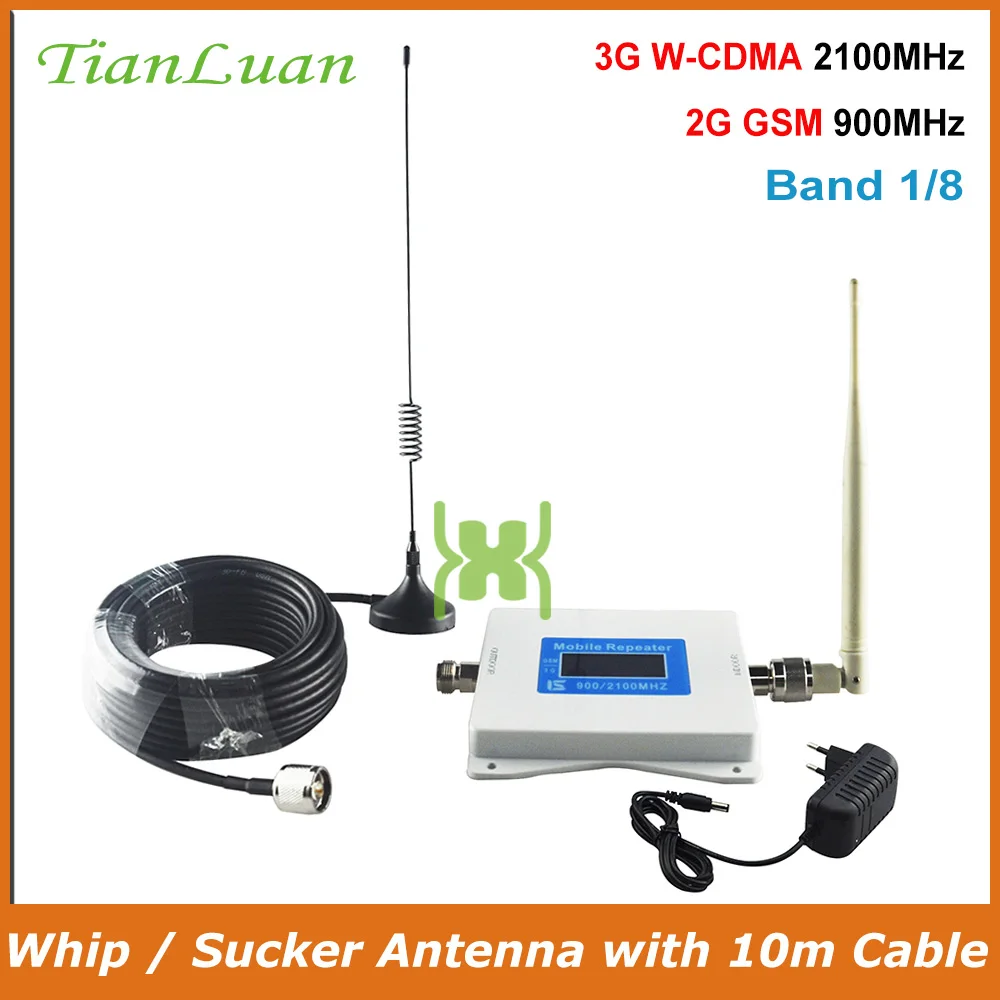 Двухдиапазонный усилитель сигнала TianLuan 1 8 2G 900 МГц 3G 2100 мобильный телефон GSM для