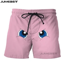 Jumeast бренд для мужчин/женщин 3D печатных мультфильм Jigglypuff шорты новые быстросохнущие пляжные повседневные спортивные брюки короткие брюки