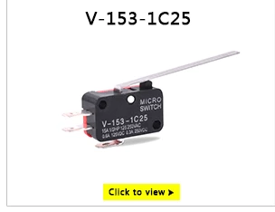 10 шт. V-151-1C25 SPDT 1NO 1NC 3Pin короткий концевой выключатель с прямым рычагом на шарнире лимит микро переключатель
