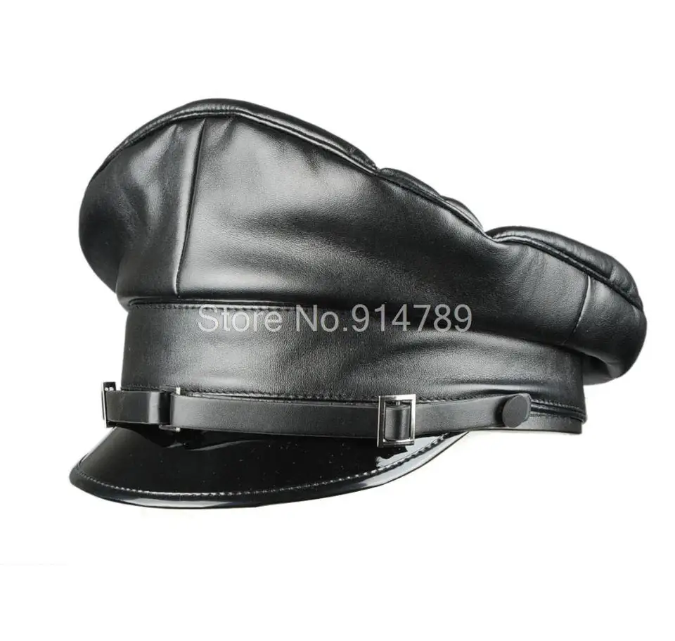 leather crusher hat