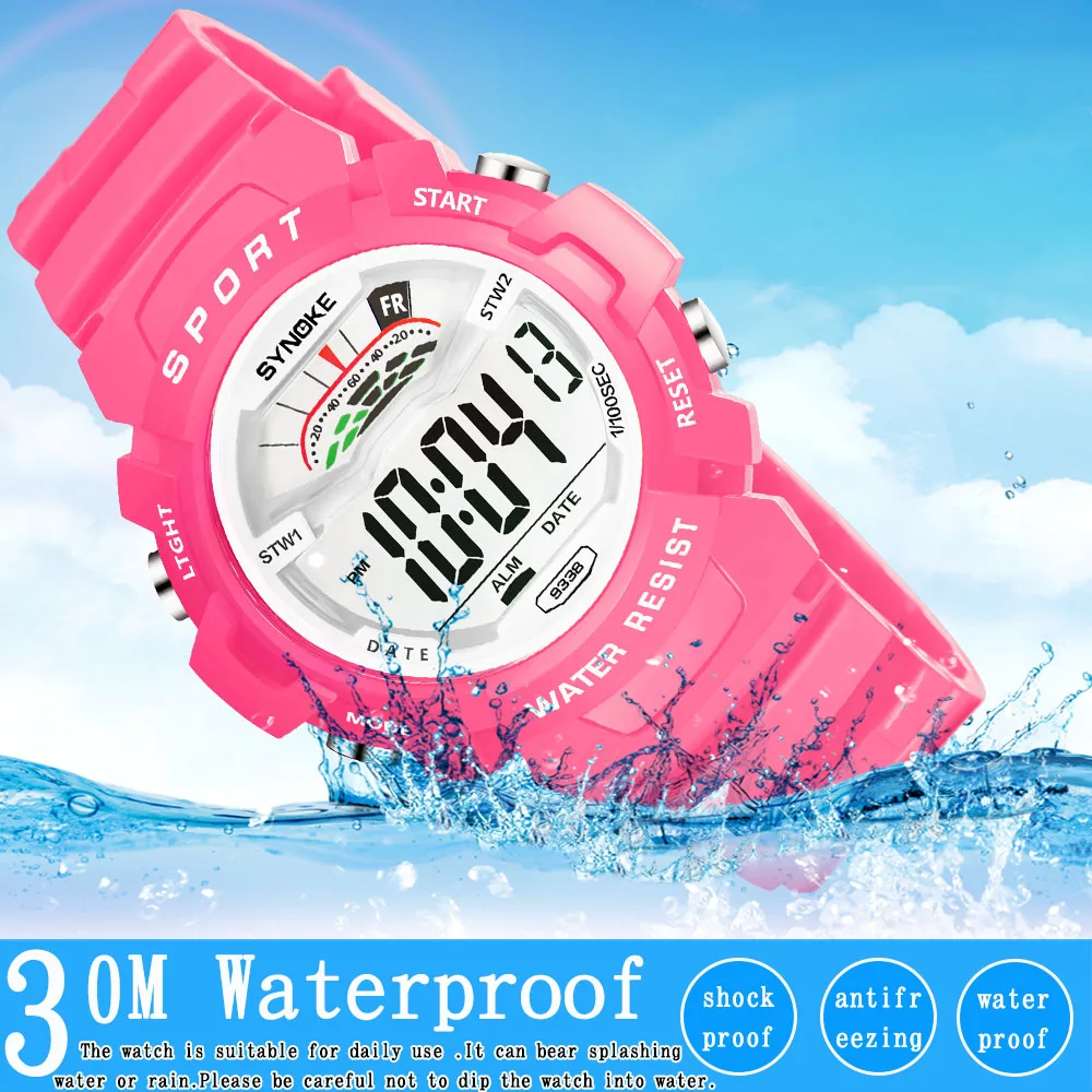 

SYNOKE Kids Digital Watch Boys Outdoor Kids Sports Stopwatch Fashion LED Watch Boys Waterproof Shock Watches Gift for Kid