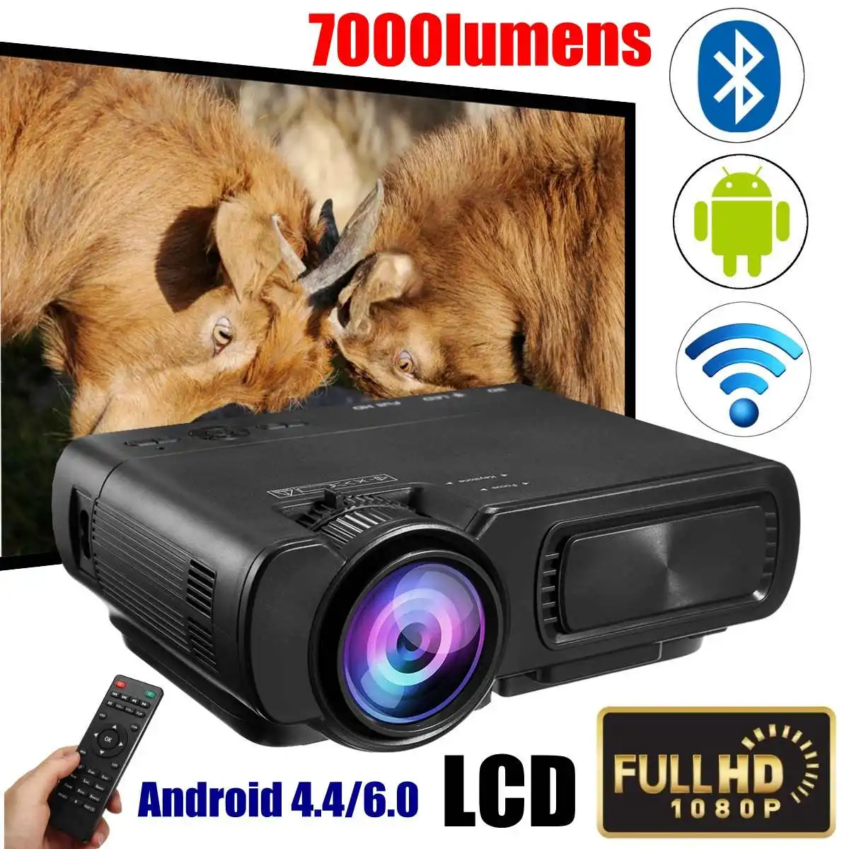 

T5 LCD Full 7000LM HD 1080P Wifi Smart Video LED Projector Proyector For Home Theater USB VGA HDMI AV TF