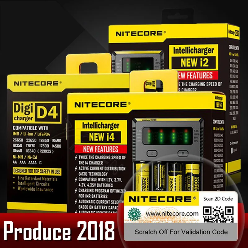 Цифровой ЖК дисплей Nitecore D4 I4 I2 D2 интеллектуальная схема Li Ion для 26650 18650 18350 16340 14500