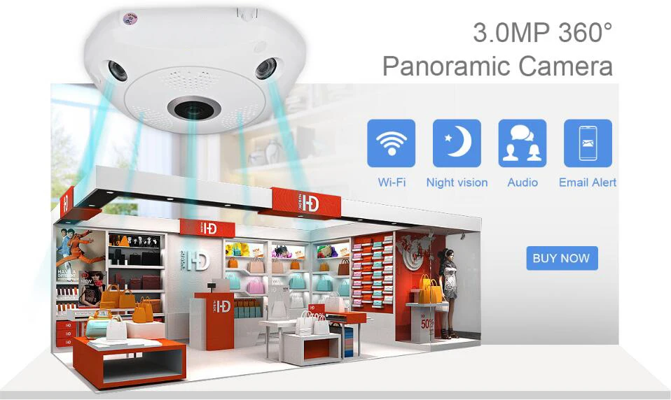 Yoosee VR IP Camera Wireless Wired 960P Smart Cam 360 Degree Panoramic CCTV Security Camera 1.3MP wifi Camera Night Vision
