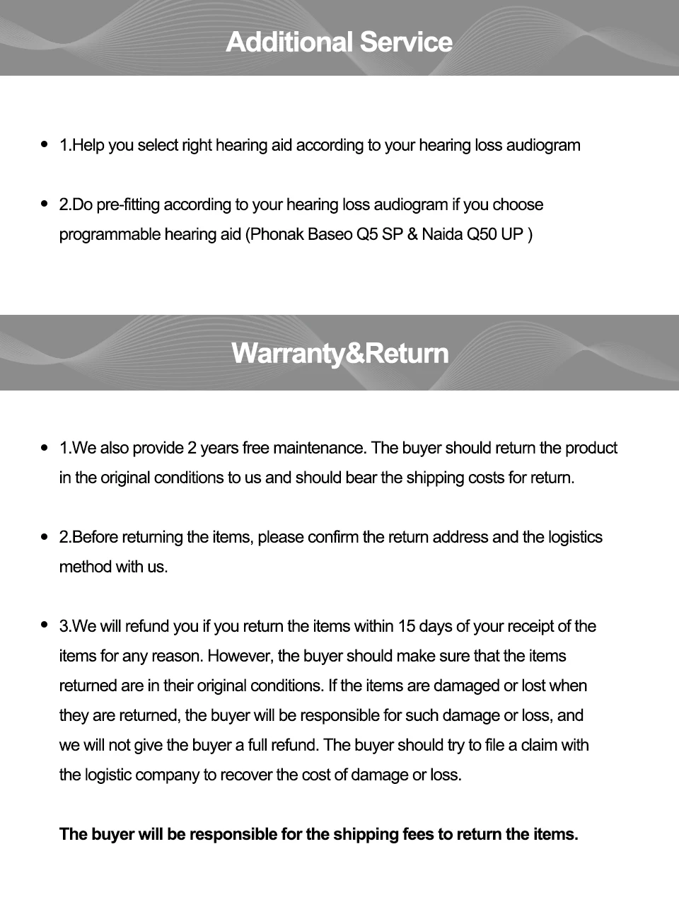 Hearing Aid Service Term