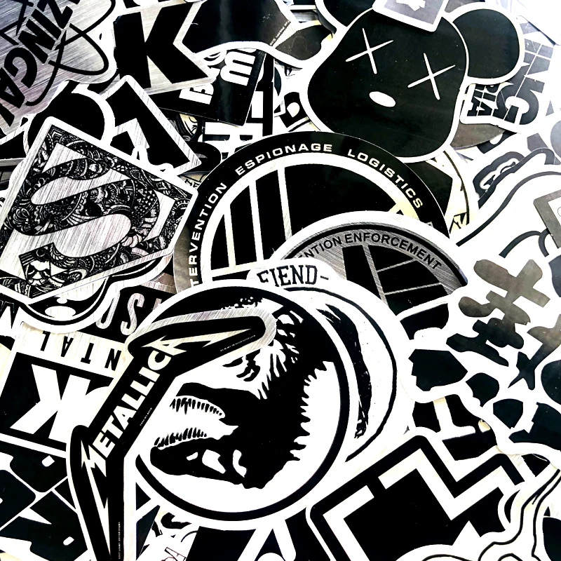 

120pcs/bag Imitation metal game of Thrones Stickers Direwolf UFO DGK logo For suitcase computer Scooter waterproof DIY decals