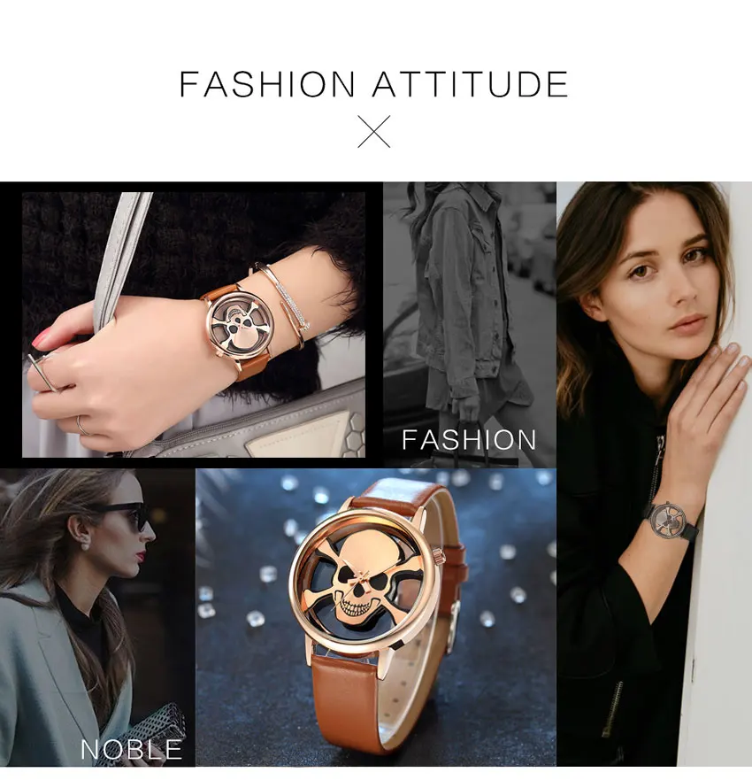 GEEKTHINK полые панк череп дизайнерские модные кварцевые часы для женщин дамы Лидирующий бренд повседневное кожаный ремешок часы для девочек серебро