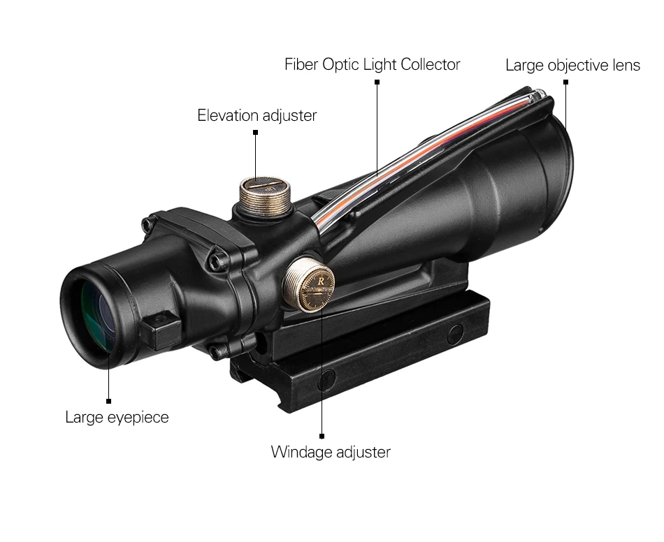 5x35 ACOG Стиль охотничьи оптические прицелы красный или зеленый стекло травленая сетка из настоящего волокна Оптика тактические Прицелы прицел