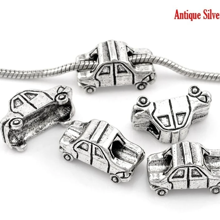 Car Charm Spacer European Bead Compatible for Most European Snake Chain Bracelet (2)
