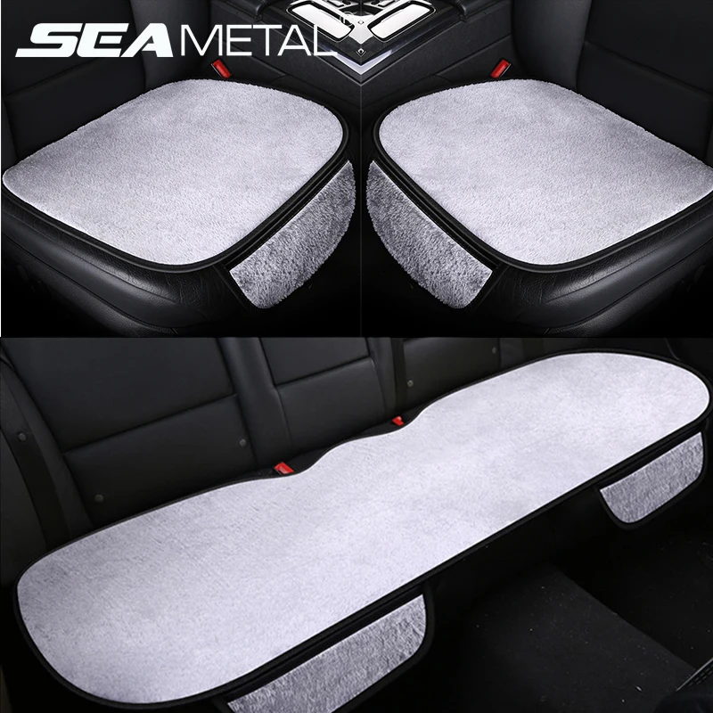 

Winter Warm Universal Fur Car Seat Cover Cushion Protector Front Rear Automobile Covers Pad Auto Interior Accessories Mat Chair