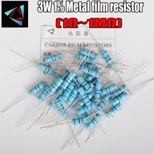 10 шт. 3W металлический пленочный резистор 1% 1R~ 1 м 1R 4.7R 10R 22R 33R 47R 1K 4,7 K 10K 100K 1 4,7 10 22; большие размеры 33-47 4K7 Ом