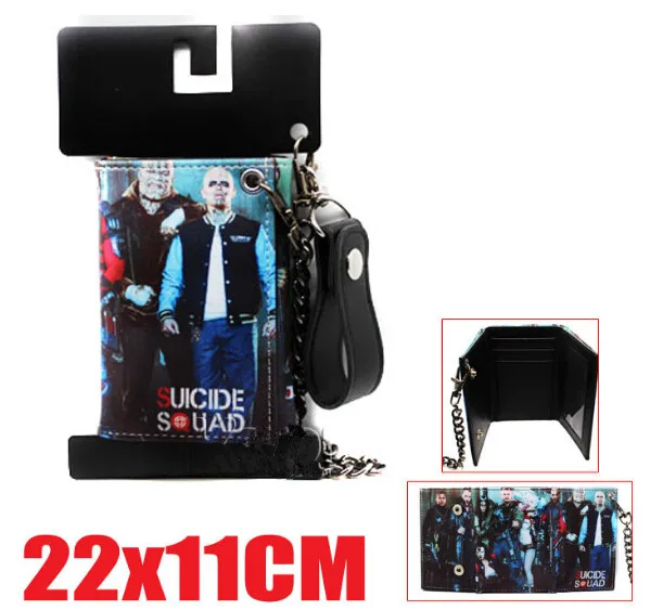 

Comic Suicide Squad Harley Trifold Leather Wallet Purse with The Chain