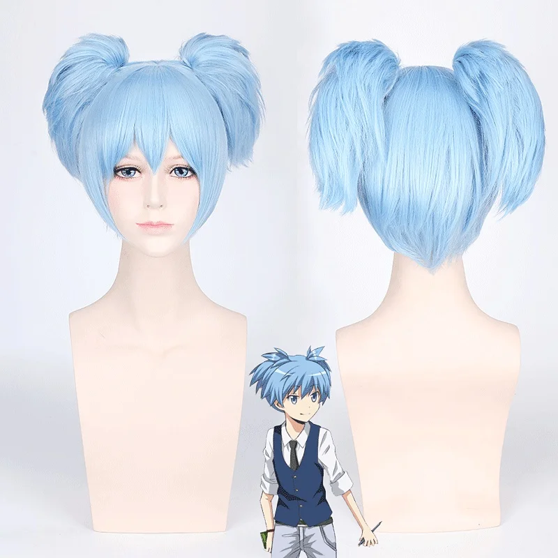 

Assassination Classroom Shiota Nagisa Short Straight Cosplay Wigs for Women High Quality Heat Resistant Synthetic Wig Blue