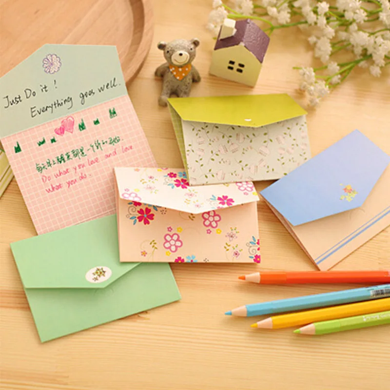 6 Pcs/Lot Floral Folding Greeting Card Thank You Card ...