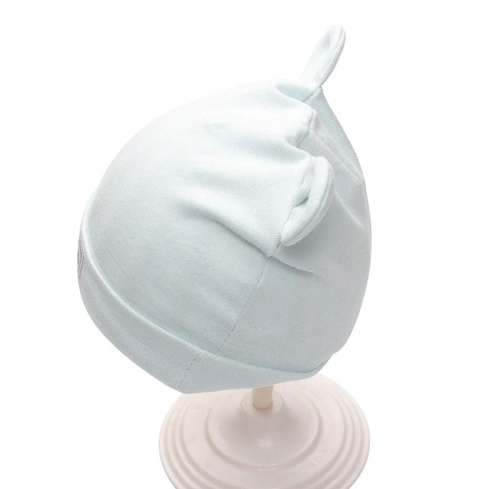 Solid Newborn Tire Caps Cotton Girls Boys Hats Bow Newborn Beanies 2017 Boy Sun Hat With Ear Spring Summer Baby Girl Tire Hats (3)