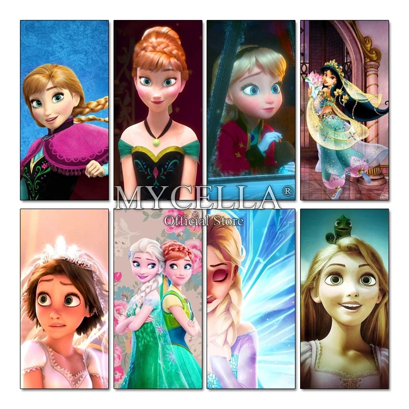 

Cartoon Girl 5D DIY Diamond Embroidery Cross Stitch Princess Diamond Painting Full Round Rhinestone Decoration Mosaic Needlework