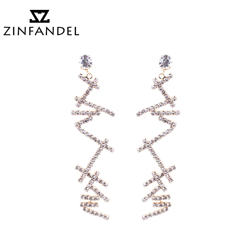 

ZINFANDEL Brand European Heat Sell New Pattern Design Originality Modeling Crystal Earring Solid Color Alloy Trendy Fashion Lady