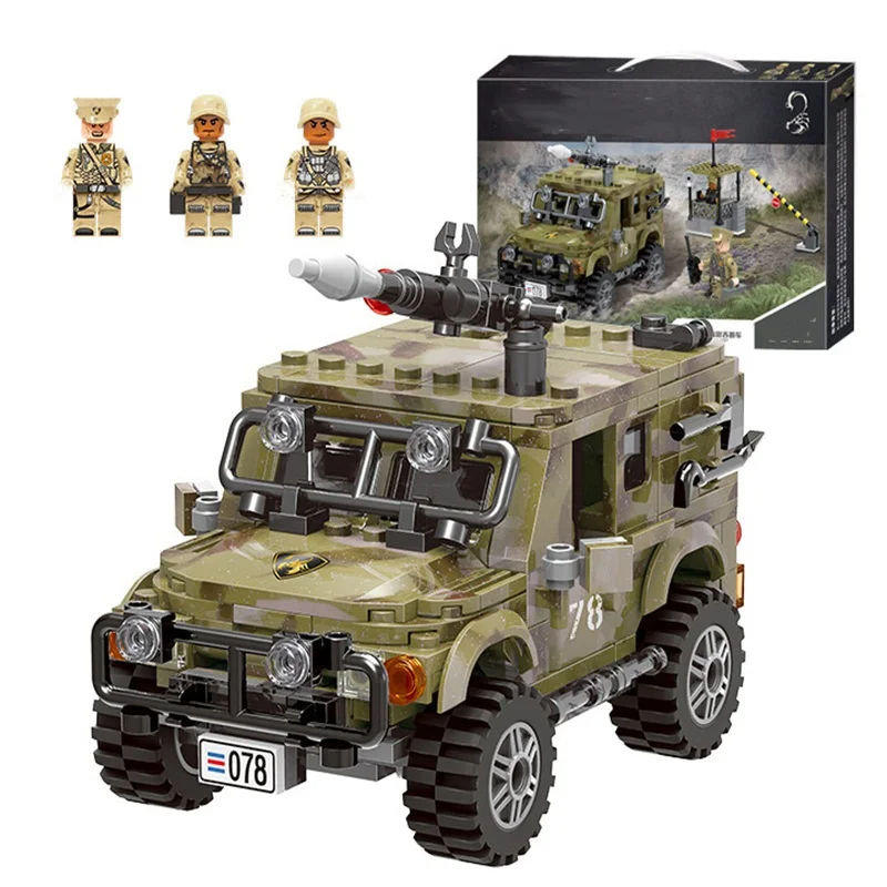 

Building Blocks Compatible legoingly city Army DIY brick Military Vehicle soldier set Educational Children Toys for gift