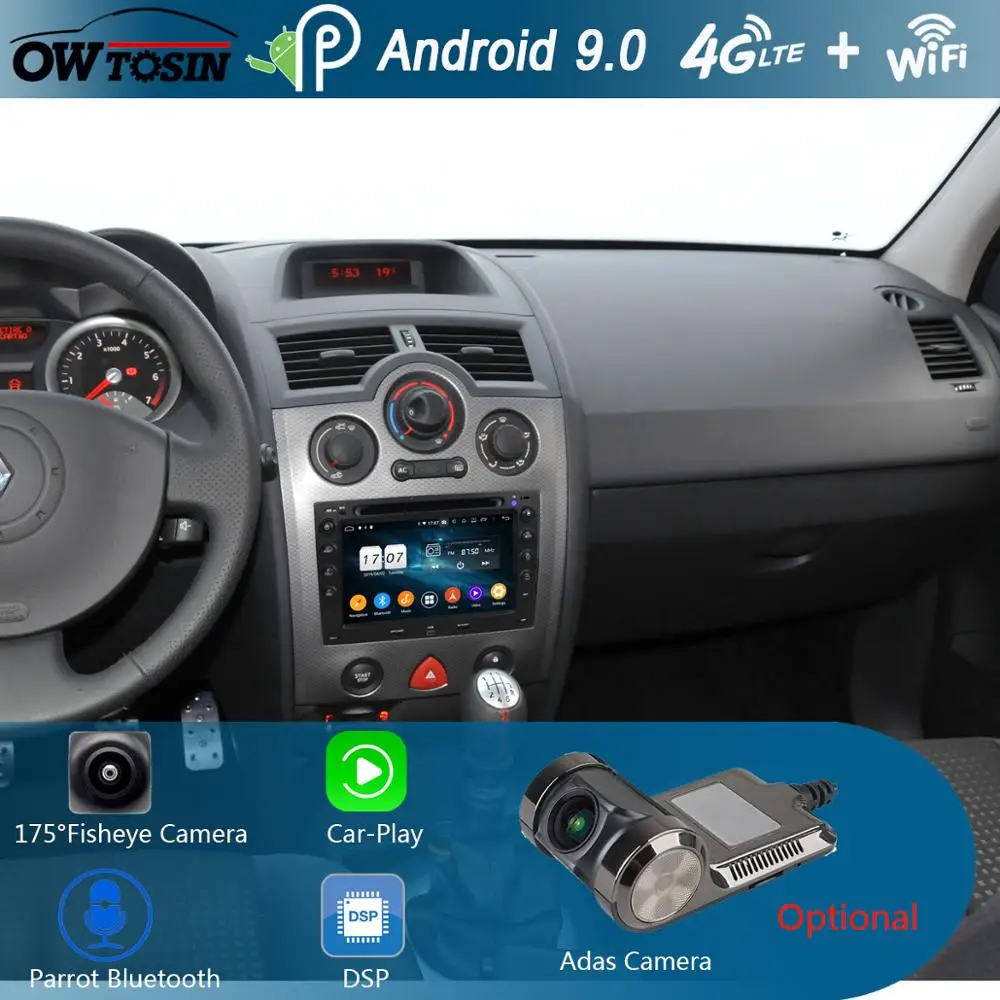 Best 7" IPS 8Core 4G RAM+64G ROM Android 9.0 Car DVD Radio GPS For Renault Megane 2 ii 2003 2004 2005 2006 2007 2008 2009 DSP CarPlay 1