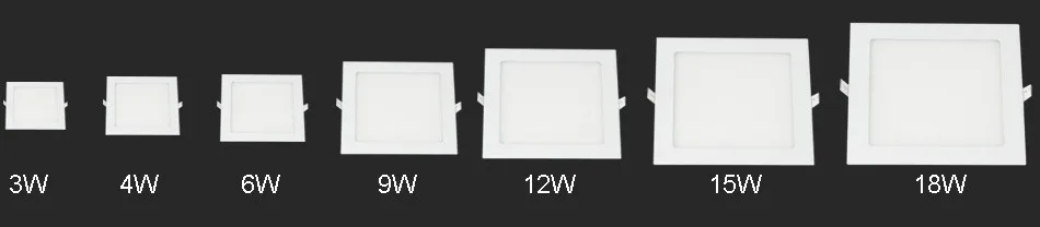 Ultra Fino Painel Quadrado 3 w 4 6 9 12 15 18 Downlights Recesso Lâmpada Quente - Frio Branco Super-fino Downlight Led 3 4 W 6 W 9 W 12