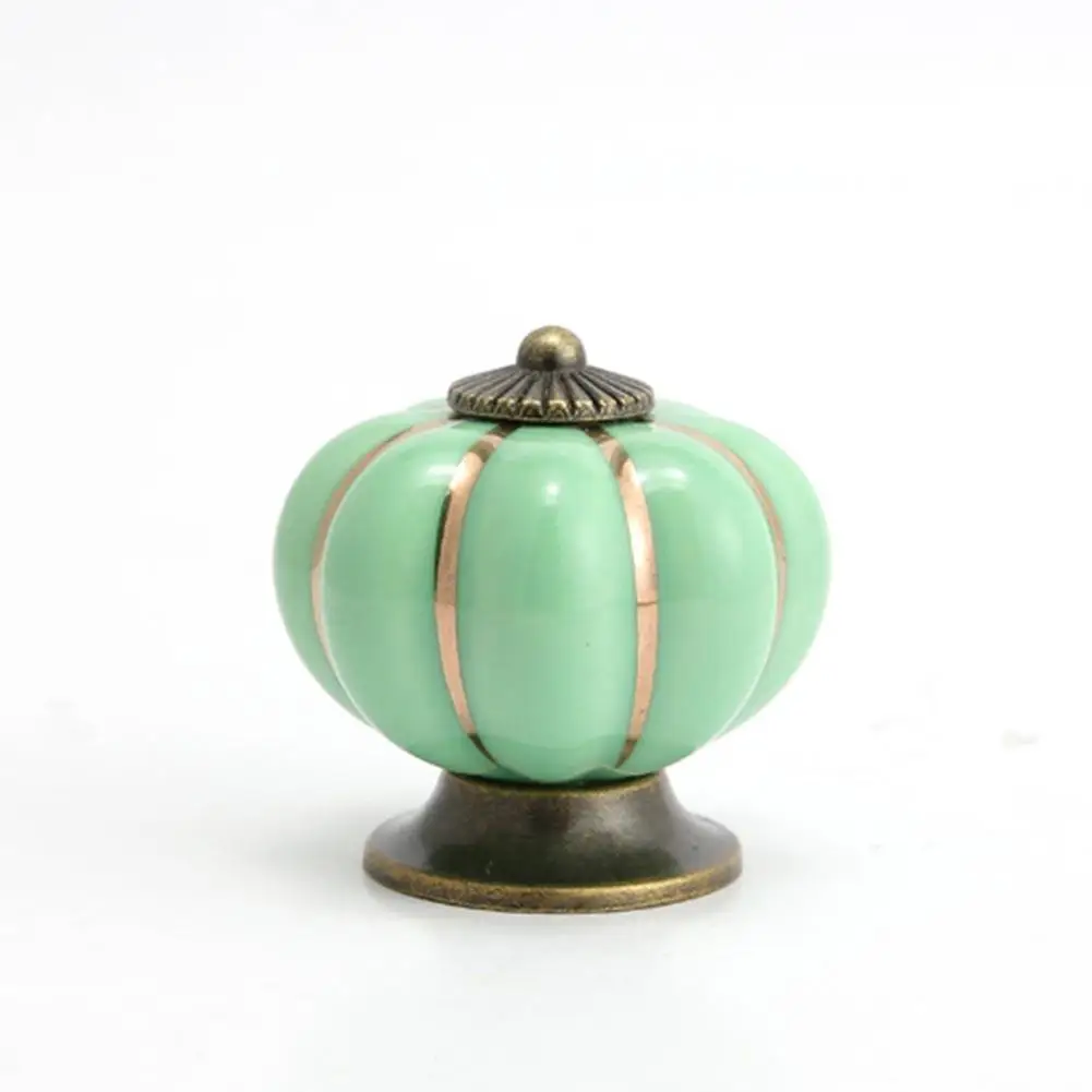 2017 Pumpkin Door Knob Ceramic Door Knobs Green Vintage Drawer