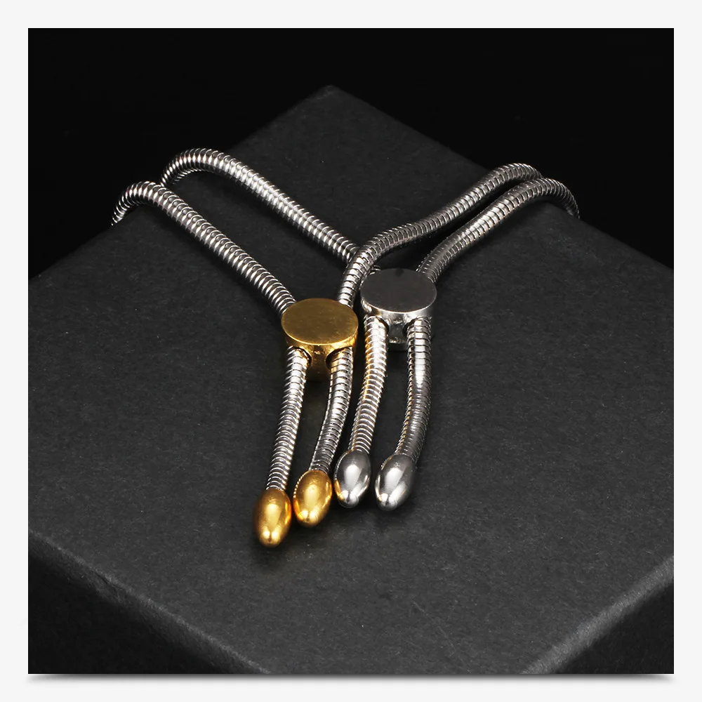 Модные циркониевые регулируемые скользящие браслеты из нержавеющей стали Серебристые цепи браслет для женщин браслет ювелирные изделия подарок