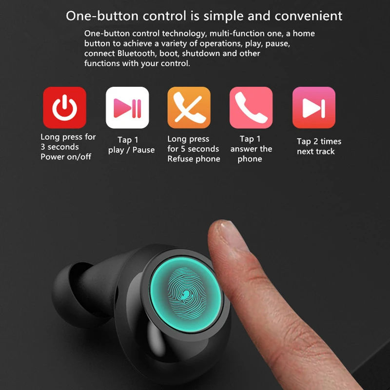 HiFi Качество звука водонепроницаемый, sweatproof и пылезащитный 5,0 Bluetooth наушники-вкладыши гарнитура для 16 часов работы