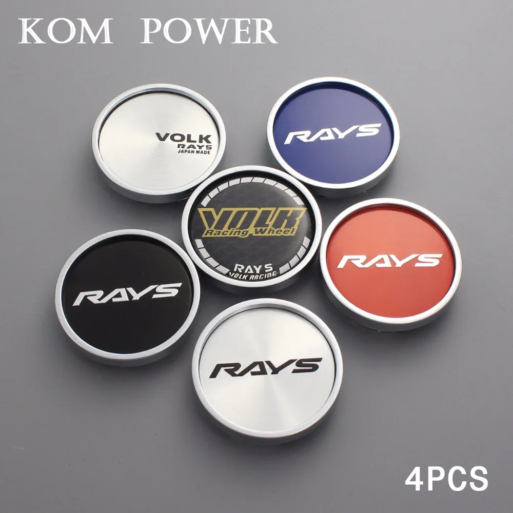 

KOM 4pcs 50.5/45mm clip rays center cap for rim universal wheel cover cap chrome rays volk logo sticker trim hub cap centro tapa