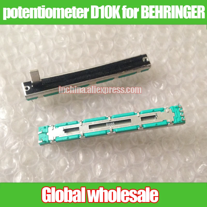 

5pcs straight slide potentiometer D10K for BEHRINGER 1202 1204 1622 1832 Soundcraft FOLIO-4D103 / double linkage fader