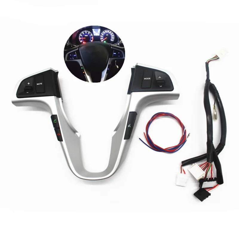 Botón de volante de PUFEITE para Hyundai VERNA SOLARIS volante de audio volumen interruptor de botón de control de música Botón de volante de PUFEITE para Hyundai VERNA SOLARIS volante de audio volumen interruptor de botón de control de música