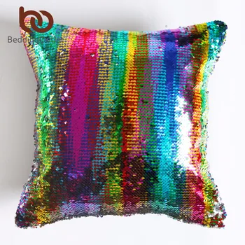 BeddingOutlet DIY Mermaid Sequin Cushion Cover Magical Pink