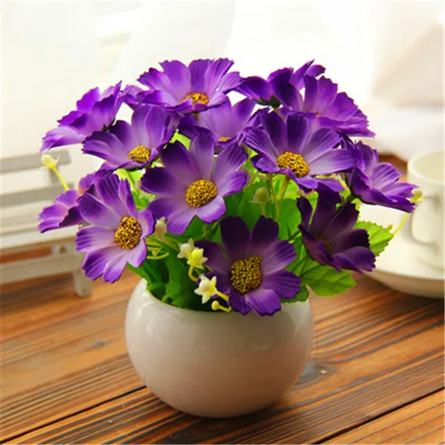 Aliexpress 1 Pot Culture Artificial Flowers Home 1 Pot Culture Artificial Flowers Home Decoration Plastic Art Living Room Adornment Table Furnishing