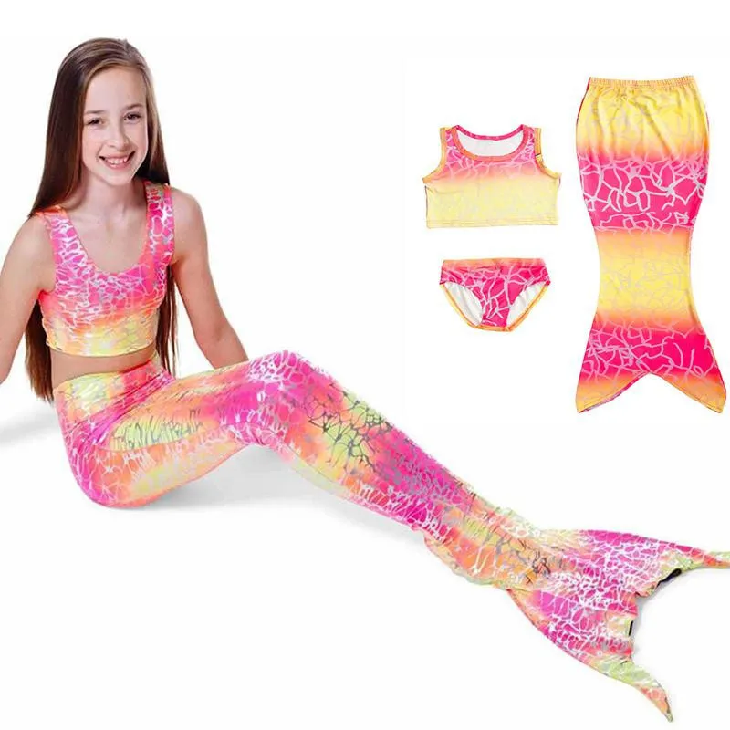

Newest Lovely Princess Children Baby Girls Mermaid Tail Bath Split Swimsuit Costume Swimsuit Bikini Set Dress Age 4-8Y