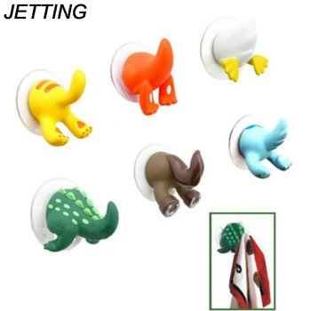 

1pc Cartoon Animal Tail Rubber Sucker Hook Key Towel Hanger Holder Hooks clothing wall Robe Hooks Bathroom Hardware