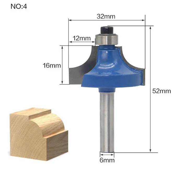 1 шт. 6 мм хвостовик древесины маршрутизатор бит фрезы прямой концевой фрезы триммер очистка заподлицо угловая круглая бухта коробка биты инструменты