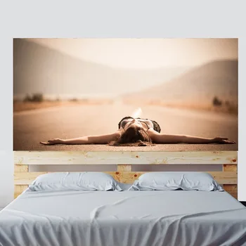 

Girl Headboard Wall Decal Vinyl Wall Art Sticker Bed Wall Decal Full Bed Scene Decoration