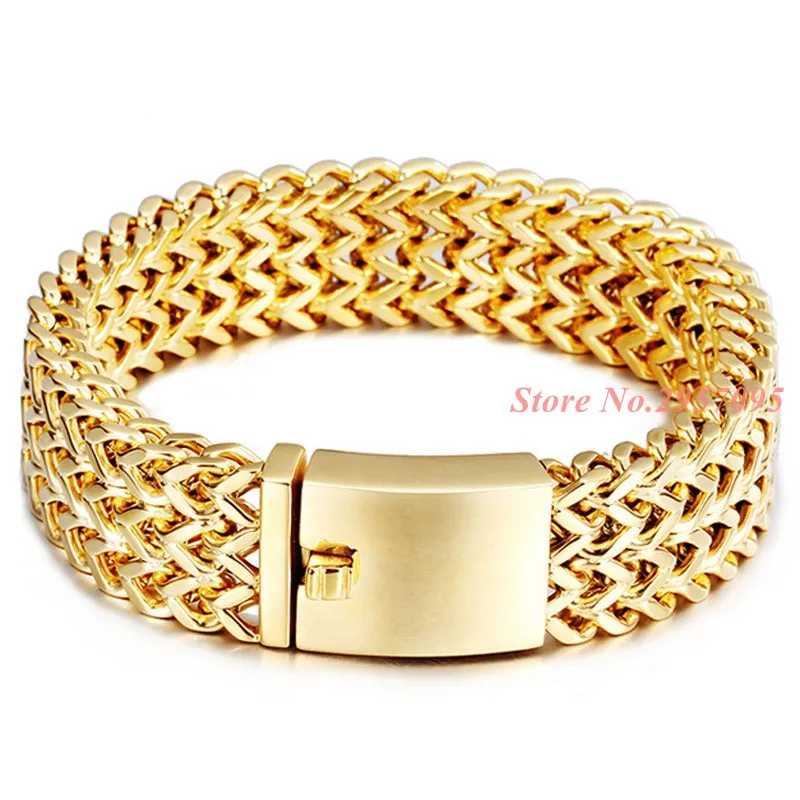 Pulsera moderna de acero inoxidable para hombre, brazalete clásico de