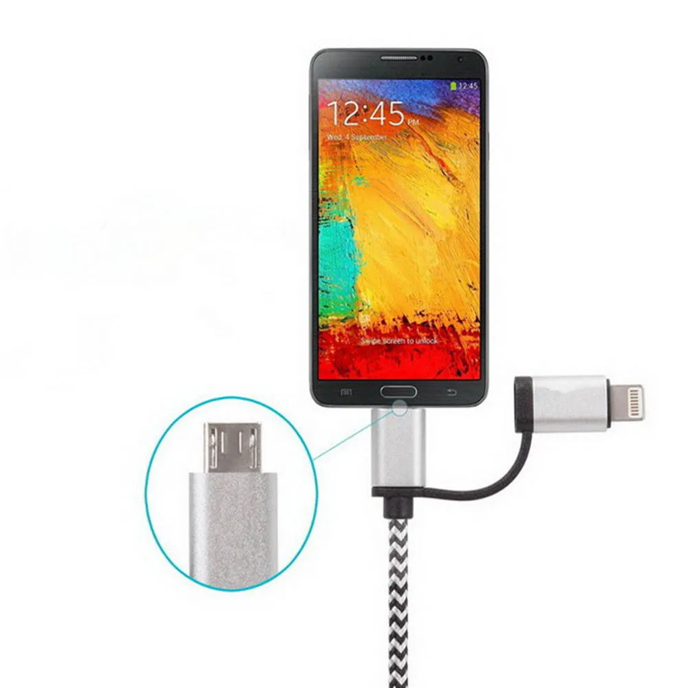 Camera Super Fast Android Phone aliexpress com buy 2 in 1 super fast 4a micro usb cable for android iphone 5 6 6s samsung data charging charger