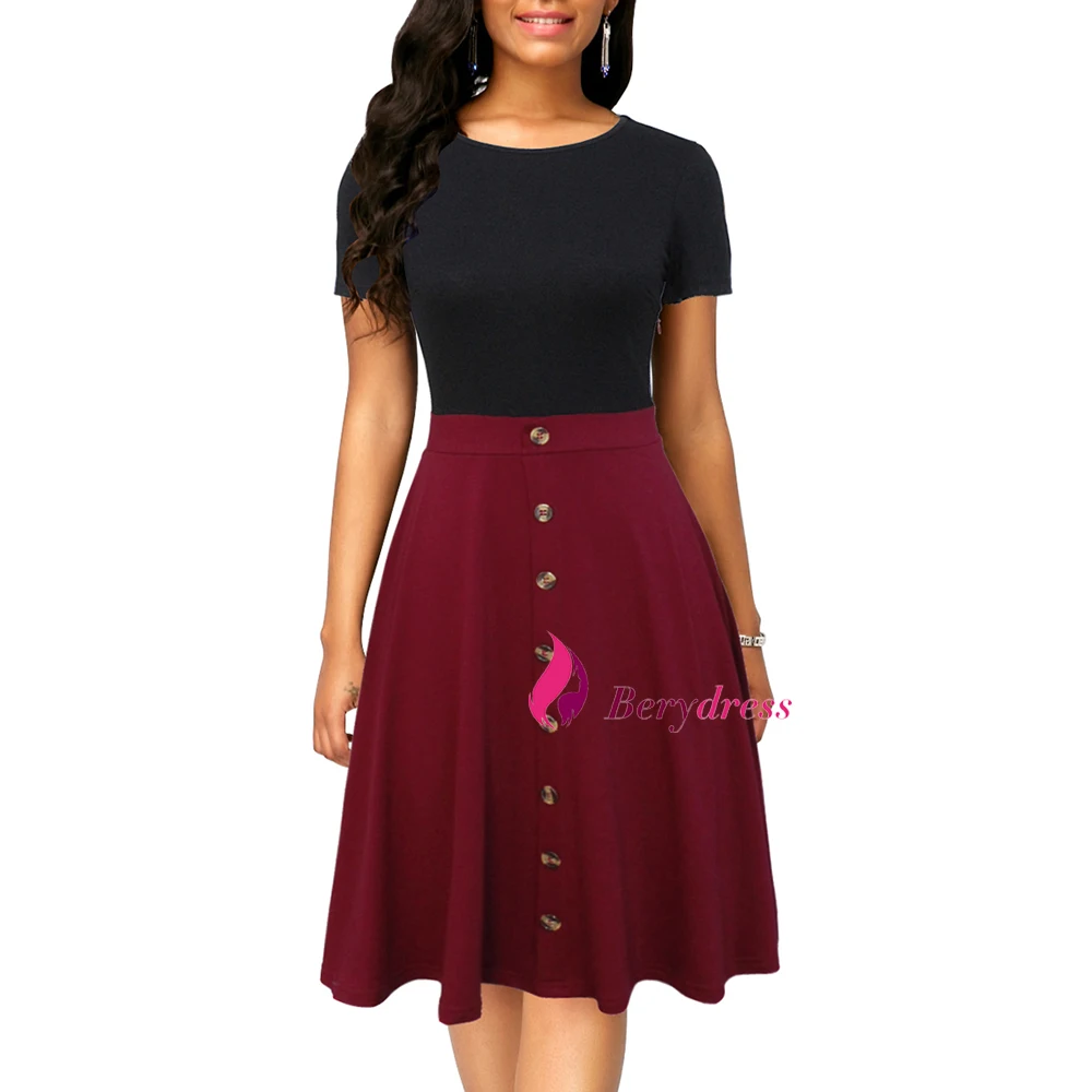 burgundy dress front-1